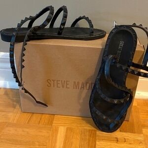 Steve Madden Black Studded Sandals